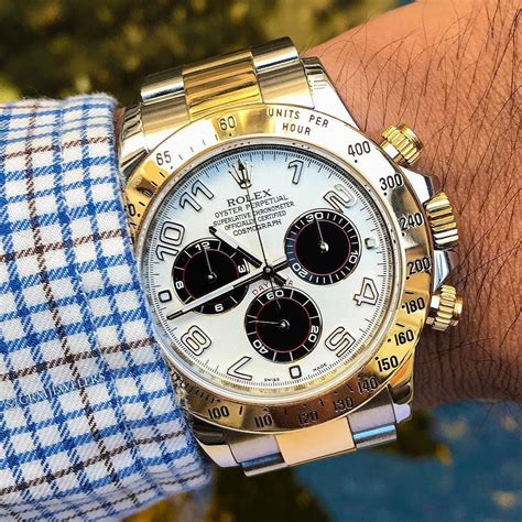 rolex daytona two-tone panda|Rolex daytona panda price chart.